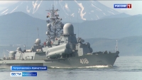 Сегодня в Авачинской бухте прошла первая репетиция военно-морского парада