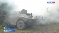 Военные химики провели учения на территории Халактырского пляжа